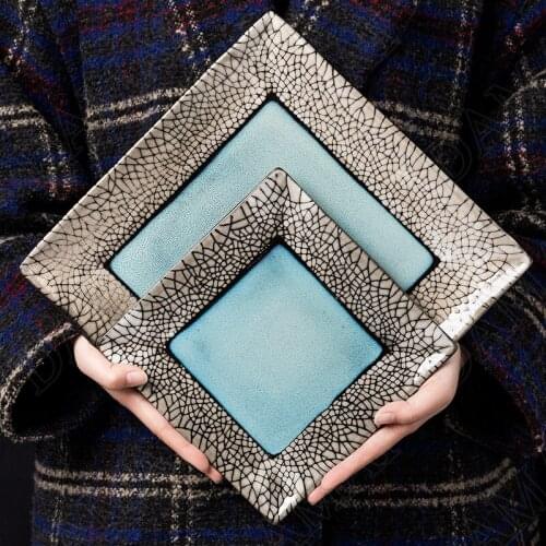 European Ceramic Plates Relief Decorative Dining Table Main Course Western Steak Dishes Fruit Salad Plate Kitchen Tableware