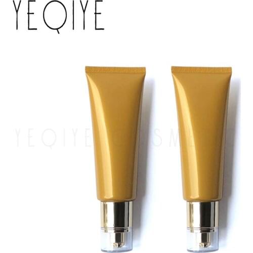 【20PCS】80ml Glossy Ginger Plastic Soft Bottle 80g Cosmetic Cream Hand Cream Facial Cleanser Milk Lotion Squeeze Bottles