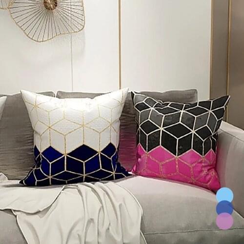 Geometric Decorative Pillows Marble Cushion Cover 45*45cm Velvet Pillow Cover For Living Room Funda Cojin Nordic Home Decoration