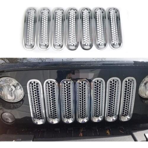 Chrome Front Grill Mesh Grille Insert Kit Trim For Jeep Grand Cherokee 2014 2015 (Fits: Jeep)