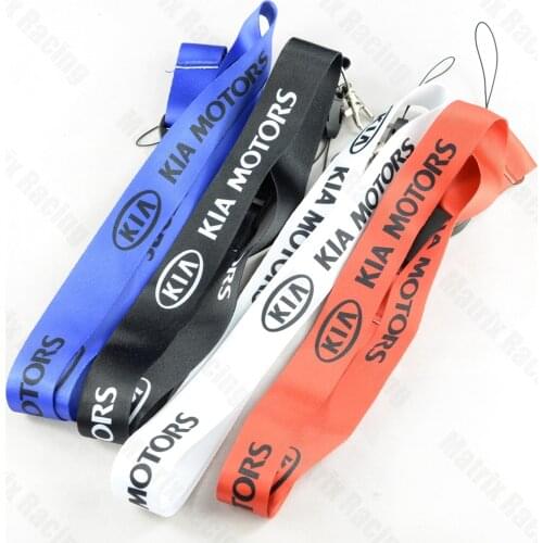 JDM Style For KIA Car Logo Cellphone Lanyard JDM Racing Car Keychain ID Holder Mobile Neck Strap with Quick Release