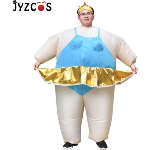 JYZCOS Purim Halloween Christmas Party Inflatable Ballerina Costume Airblown Fancy Dress Fat Suit Stag Hen Night Outfit