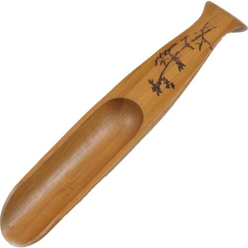 Chinese Bamboo Teaspoon Wooden Tea Spoon Retro Tea Scoop Shovel Tea Accessories With Natural For Home Tea Kitchen