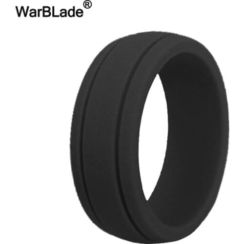 Size8-12 Hypoallergenic Crossfit Flexible Rubber Finger Rings 8mm Food Grade FDA Silicone Ring For Women Men Wedding Rings Bands