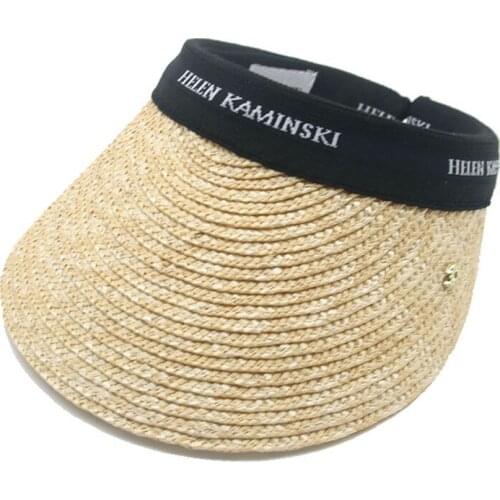 Richkeda Store New 2021 Summer Hats Outdoor Sun Protective Ponytail Straw Hat Face Transparent Visor Cap Handmade Natural Raffia
