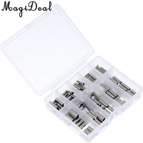 MagiDeal 100x Corrosion Resistant Single Crimp Connector Single Barrel Crimp Sleeves Fishing Tools Use with mono fluorocarbon