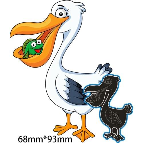 68*93mm Pelican and fish Metal Cutting Dies for card DIY Scrapbooking stencil Paper Craft Album template Dies