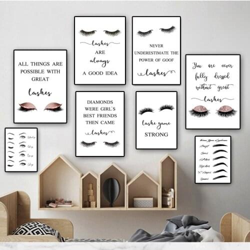 Eyelashes Fashion Posters And Prints Makeup Lash Extensions Technician Guide Wall Art Canvas Pictures Nordic Home Decoration