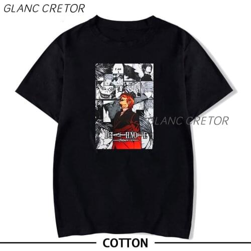 Man Manga Death Note T Shirts Harajuku Tees Shirt Top Design Short-sleeved Aesthetic Japanese Anime Shirt Graphic Tees