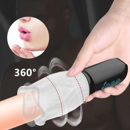 Male Masturbator Oral Sex Trainer Vibrator Sex Toys For Men Vagina Real Pussy Adult Delay Automatic Climax Glans Stimulate Man