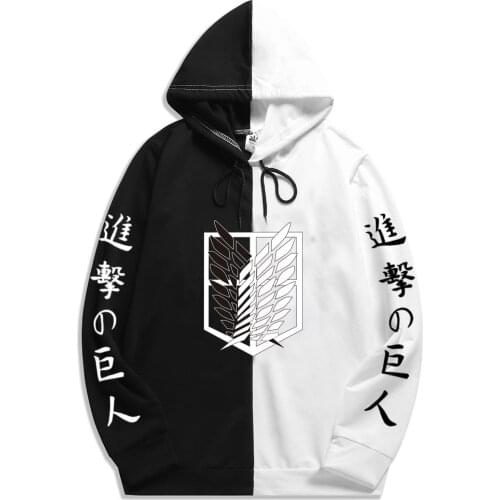 New Streetwear Anime Attack On Titan Printing The Sharingan Hoodies Harajuku Hip Hop Patchwork Thin Clothing Pullover Sweatshirt