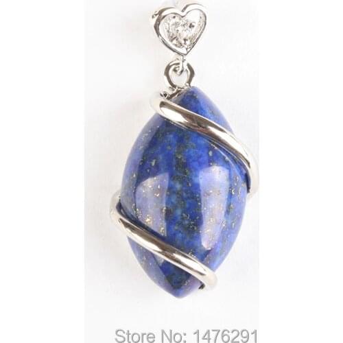 New 18X30MM Lapis lazuli Marquise Bead Pendant 1PCS