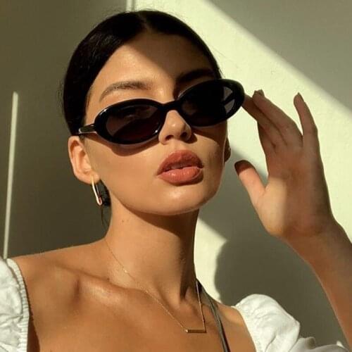 2021 New Vintage Small Oval Sunglasses Women Fashion Brand Designer Cute Jelly Color Sun Glasses Female Shades Oculos Feminino