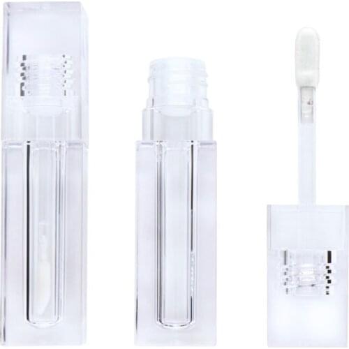 100pcs Empty Lip Gloss Tubes, 6.9ml SquareTransparent Wand Tubes Refillable Lipgloss Containers C120