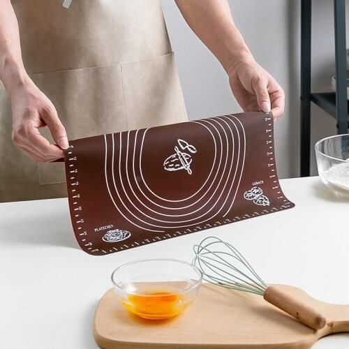 Silicone Kneading Dough Mat Cookie Cake Baking Mat Non-Stick Rolling Mats Pizza Pastry Pads Paste Flour Table Sheet Kitchen Tool