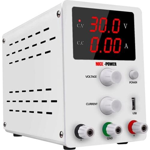 SUSWE 30V10A DC Power Supply 4 Digits Display Adjustable Mini Laboratory Switching Power Supply USB Chargin Voltage Regulators