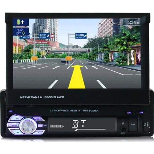 Retractable 1 din car radio with gps and screen 7inch mirror link mp5 player bluetooth car stereo
