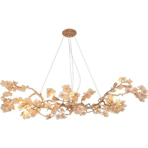 High quality modern retro living room gold big crystal pendant lights