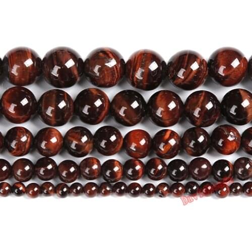 Factory Price Natural Stone Red Tiger Eye Agat Round Loose Beads 16" Strand 4 6 8 10 12 MM Pick Size For Jewelry