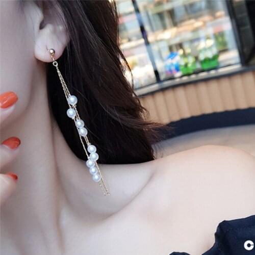 Pearl Earrings Tassel Long Earring Fashion Beaded Earrings Girl Lewelry Wholesale