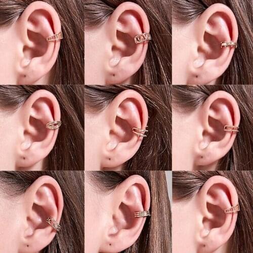 No Pierced Geometric Hollow U Shape Ear Cuff Earrings Punk Ear Cuff Clip Earrings Non Pierced Ear Wrap Earcuff Women Jewelry