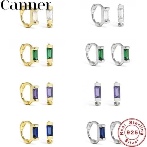 Canner Pendientes Plata 925 For Women Sterling Silver Hoop Earrings Mini Cute Crystal Zircon Piercing Jewelry Huggie Earrings W5