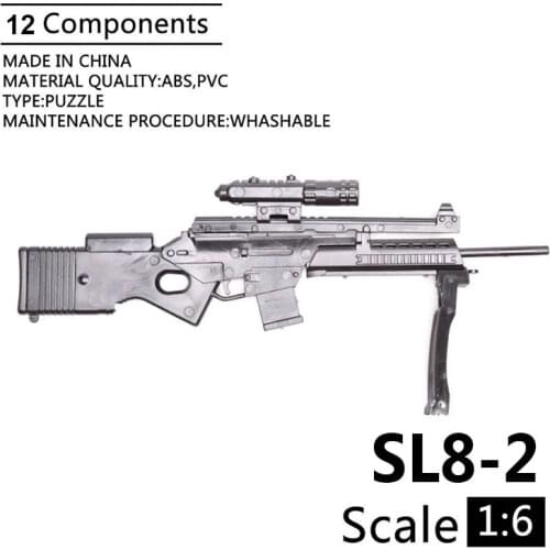 1:6 HK SL8 Assault Rifle 1/6 Soldier Weapon Accessories for 12" Action Figure Assembled Gun Model Toy