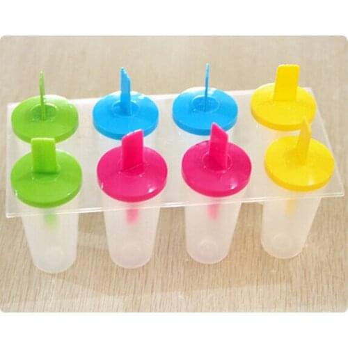 1PC 8Pcs Ice Cream Popsicle Molds Cooking Tools Rectangle Shaped Reusable DIY Frozen Ice Cream Pop Baking Moulds EKB 1369