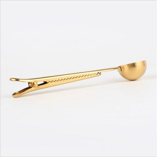1PC Stainless Steel Multipurpose Tool Coffee Measuring Spoon Teaspoon Seal Clips Kitchenware EDC Outdoor Pocket Tool