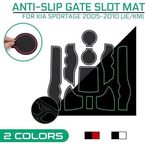 10pcs Anti-Slip Gate Slot Mat Rubber Coaster Accessories Car Stickers for KIA Sportage 2005 2006 2007 2008 2009 2010 JE KM