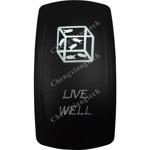 DC12V 24V Marine Grade LIVE WELL Rocker Switch White Led lamp 3 Pin ON/OFF SPST Waterproof IP66