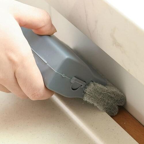 2PCS Groove Crevice Brush Kitchen Scouring Pad Decontamination Brush Hand-held Fixed Head Design Window Cleaning Brush FN50