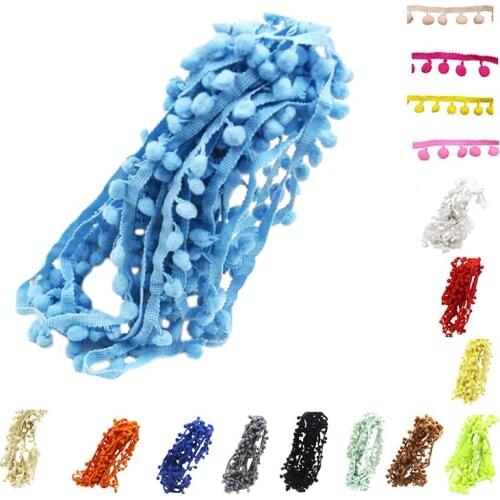 20 Yard 10MM PomPom Trim Ball Fringe Ribbon DIY Sewing Accessory Lace Red