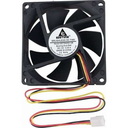 200 Pieces LOT 8025 High Speed Motor Cooler Fan 80mm 80x80x25mm 8025B 8cm DC 12V 3Pin Computer Brushless Black Case Cooling Fan