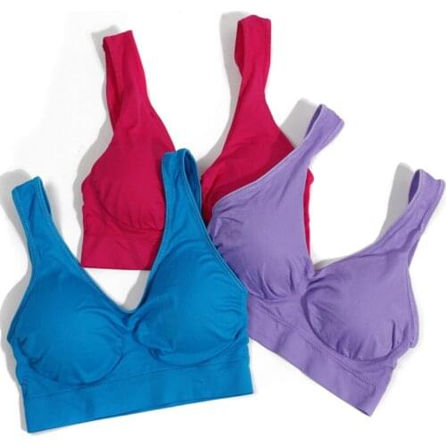 2019 sports female bra vest 3pc / set seamless no rim removable detachable breathable fitness yoga sexy sports bra female