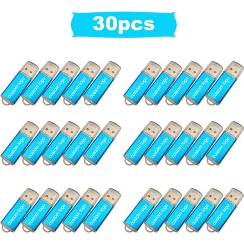30pcs/lot new usb flash drive 64GB 32GB 16GB 8GB 4GB pen drive pendrive waterproof metal 2.0 u disk memoria stick gift free logo