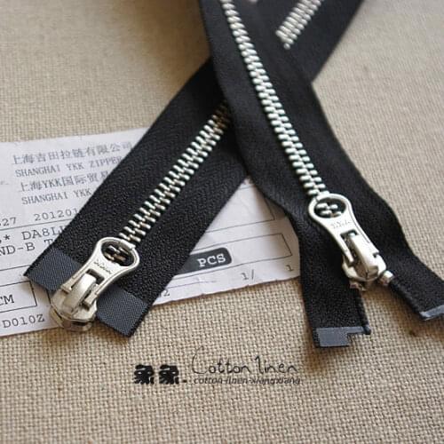 70 ~ 100cm 5 # YKK bright silver long section of double-headed metal zipper garment leather garment accessories accessories