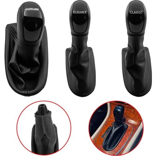 Automatic Car Shift Knob With Leather Gaitor Boot Cover Case For Mercedes Benz W211 Lever HeadBall AVANTGARDE CLASSIC ELEGANCE
