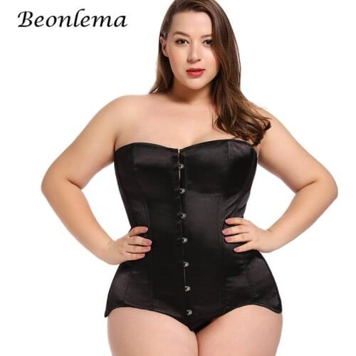 Beonlema Plus Size Gothic Corsets Women Sexy Bustiers 6XL Steel Boned Body Slimming Corset Tops Lace Up Korset