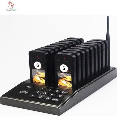 Wireless Queue Call System For Restaurant, KFC, Fast Food With 18 Vibrating Receivers Call Button Ordering System