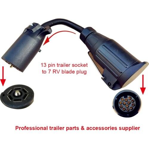 CVP 7 Pin Trailer Round Socket Female Plug To 7 RV Blade Trailer Adapter Connector Adaptor RV Parts Camper Caravan Accessories