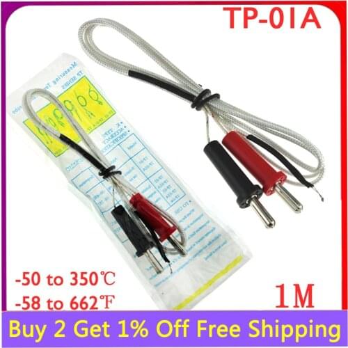 K-type Thermocouple Sensor Digital Probe Tester 100cm 1M Wire Temperature Measuring 1.4cm Interface Temperature Sensor
