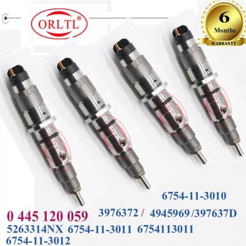 4pc /lot 0445120059 0 445 120 059 Diesel Fuel Injector 6754-11-3011 6754113011 6754-11-3010 6754-11-3012 3976372