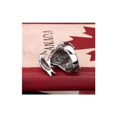 Eagle Skull Ring 316L Stainless Steel Women Mens Fashion Eagle Biker Ring