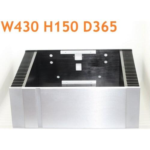 DIY Class A Tube Amplifier Housing Pass Hi-End Rear Class Power Amplifier Chassis Aluminum Big Heat Sink Chassis W430 H150 D365