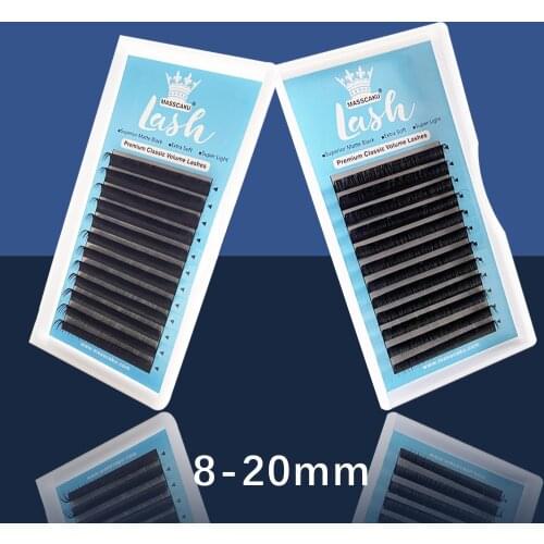 MASSCAKU Free Shipping Individual False Eyelash Extensions Soft Thin Tip New Products 0.05 0.07 THICKNESS Ten trays per pack