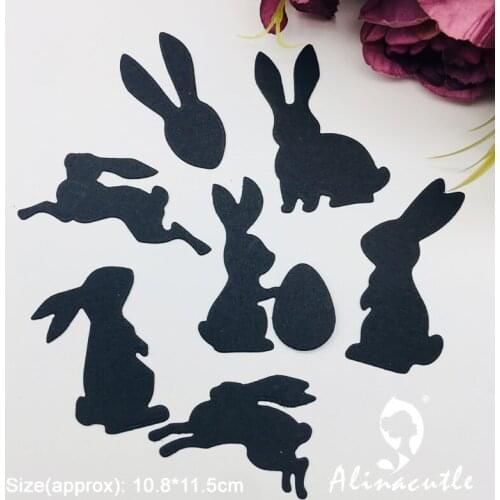 Metal Cutting Dies 7pc Bunny Set Easter Scrapbooking Paper craft album Handmade Card Punch Die Cut Art Cutter Alinacutle