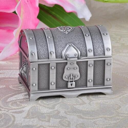 Metal Vintage Classic Pirate Boxes Treasure Box Jewelry Ring Earrings Bracelet Storage Bins Organization Marriage Birthday Gift