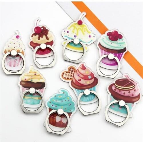 UVR Reusable Ice Cream Cake Chocolate Dessert Finger Ring Stand Holder Phone Holder Stand For iPhone All SmartPhone Acrylic