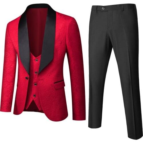 2021 Men Tuxedo Slim Fit Fashion Suit Wedding Shawl Lapel 3 Pieces Skinny Single Breasted Jacket Party Prom Singer Costume